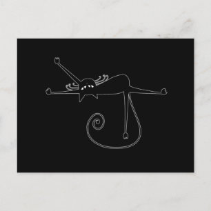 Black Whimsy Kitty 7 Postcard
