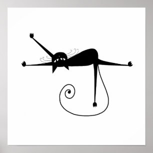 Black Whimsy Kitty 7 Poster