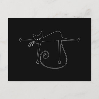 Black Whimsy Kitty 8 Postcard