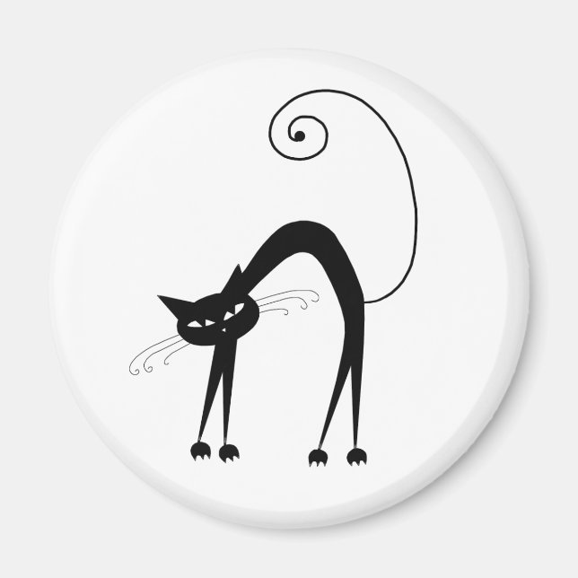 Black Whimsy Kitty 9 Magnet (Front)