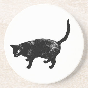 Black Whiskers Meet Candle Glow Coaster