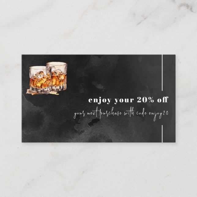 Black whiskey  discount card (Front)