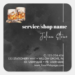 Black whiskey  square sticker