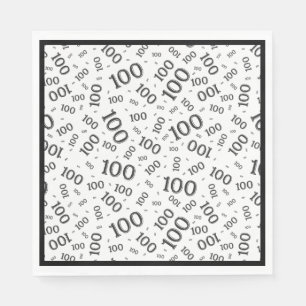 Black/White 100 Random Number Pattern Napkin