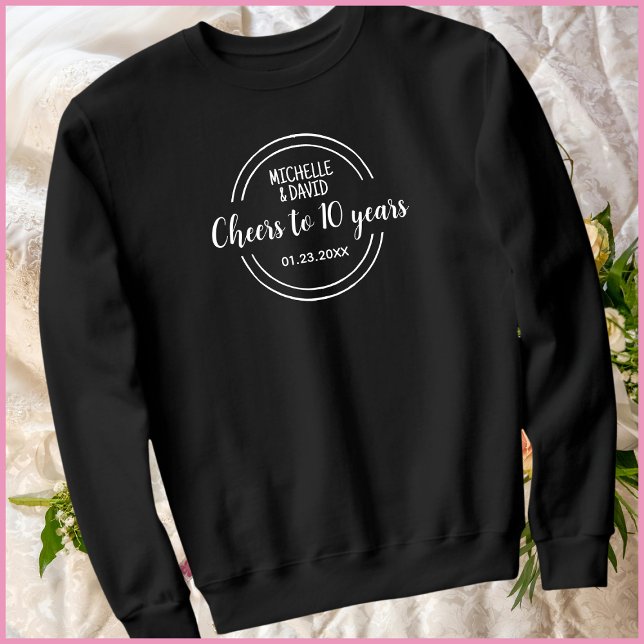 Black & White 10th Wedding Anniversary Matching Sweatshirt (Creator Uploaded)