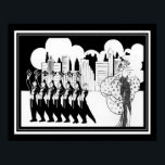 Black & White, 1920's Art Deco, Showtime Poster<br><div class="desc">Head turning,  1920s,  Art Deco,  showtime print in black and white.  Standard 11x14 shown here. Also available in standard 8x10 & 16x20,  as well as on canvas,  and other Zazzle products.</div>
