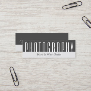 Black White 1 Mini Photography Business Card