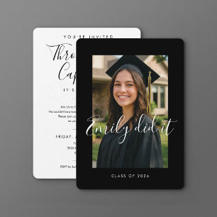 BLACK & WHITE 2026   Graduation Invite with Photo