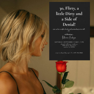 Black & White 30th Birthday Party Invitation