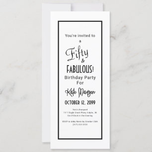 Black & White 50 & FABULOUS Surprise Party Invitation