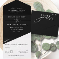 Black White 50th Birthday or Anniversary