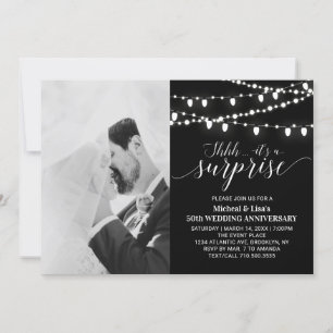 Black & White 50th Photo Wedding Anniversary Invitation