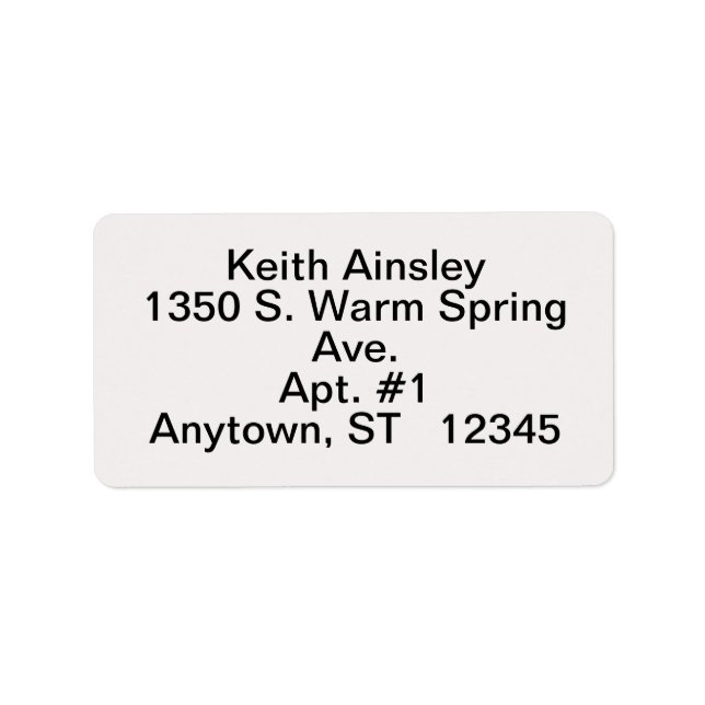 Black White Abstract 4 line Return Address Label (Front)