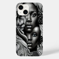 Black & White Abstract African American Women