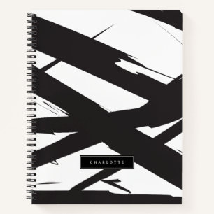 Black & White Abstract Art Line Decorative Notebook