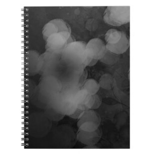 Black White Abstract Cool Painted Light Spiral Notebook