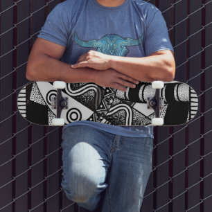 Black/White Abstract design 7 3/4" Skateboard Deck