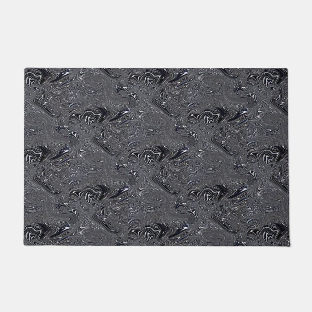 Black & White Abstract Digital Art  Doormat (Front)