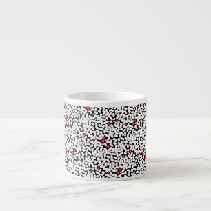 Black white abstract espresso cup