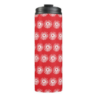 Black white, abstract floral texture. thermal tumbler