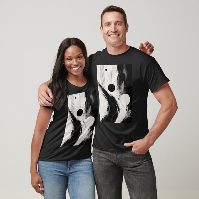 Black & White Abstract Flow T-Shirt (Unisex)