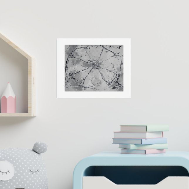 Black & White Abstract Flower Foil Prints (In Situ (Nursery))