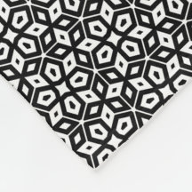 Black & White Abstract Geometric Mosaic Patterned