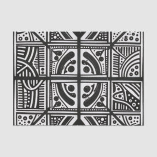 Black White Abstract Geometric Pattern Tissue Paper