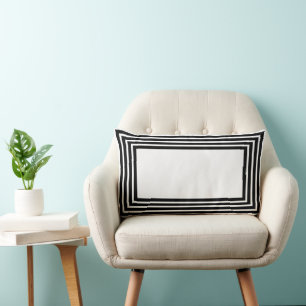 Black & White Abstract Geometrical  Lumbar Cushion