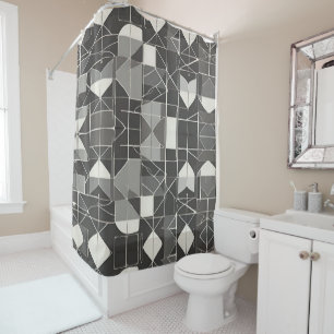 Black & White Abstract : Minimalist Style Shower Curtain