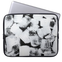 Black white, abstract painted canvas.
