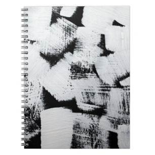 Black white, abstract painted canvas. notebook