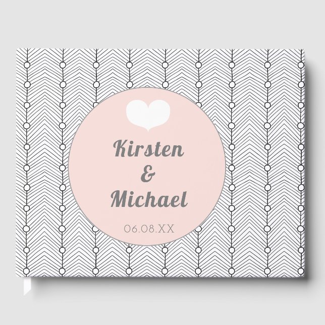 Black & White Abstract Personalised Guestbook (Front)