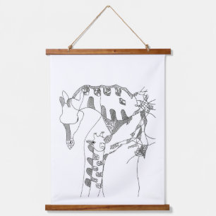 Black & white abstract stick  tapestries