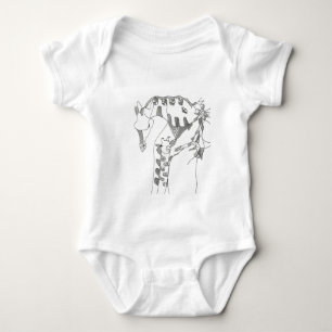 Black & white abstract stick  tapestries wood wall baby bodysuit
