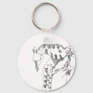 Black & white abstract stick  tapestries wood wall key ring