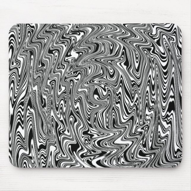 Black & White Abstract Swirl Mouse Pad (Front)