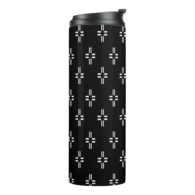 Black & White Abstract   Thermal Tumbler (Rotated Left)