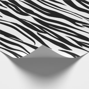 Black White Abstract Tiger Animal Fur Skin Elegant Wrapping Paper