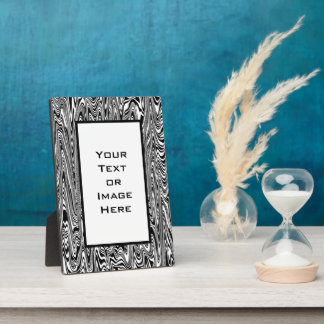 Black & White Abstract ZigZag Swirl Plaque