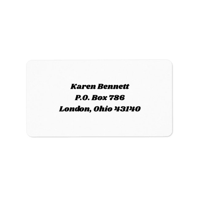 Black & White Address Labels (Front)