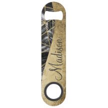 Black White Agate Black Gold Geometric Monogram