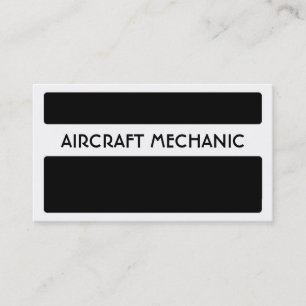 Black white aircraft mechanic business cards