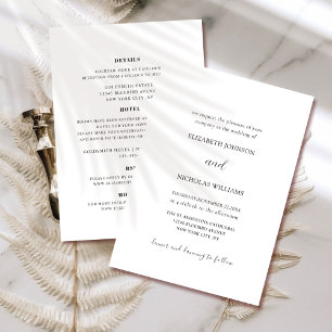 black,white all in one wedding invitation template