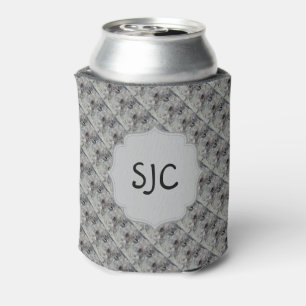 BLACK & WHITE AMARYLLIS MONOGRAMED CAN COOLER