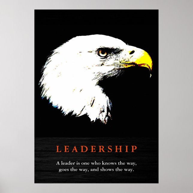 Black White American Eagle Leadership Poster (Front)