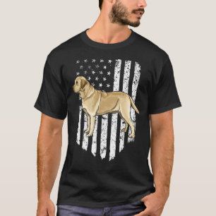 Black White American Flag Labrador Retriever 4th O T-Shirt