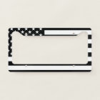 Black & White American Flag License Plate Frame