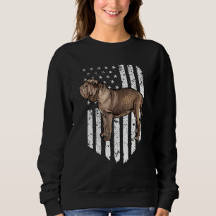 Black White American Flag Neapolitan Mastiff 4th O Sweatshirt