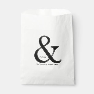 Black & White Ampersand Chic Custom Wedding Favour Bags